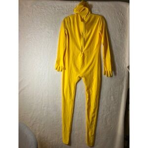 Yellow Full Body Spandex Zentai Suit Unisex Cosplay Costume Hooded Bodysuit